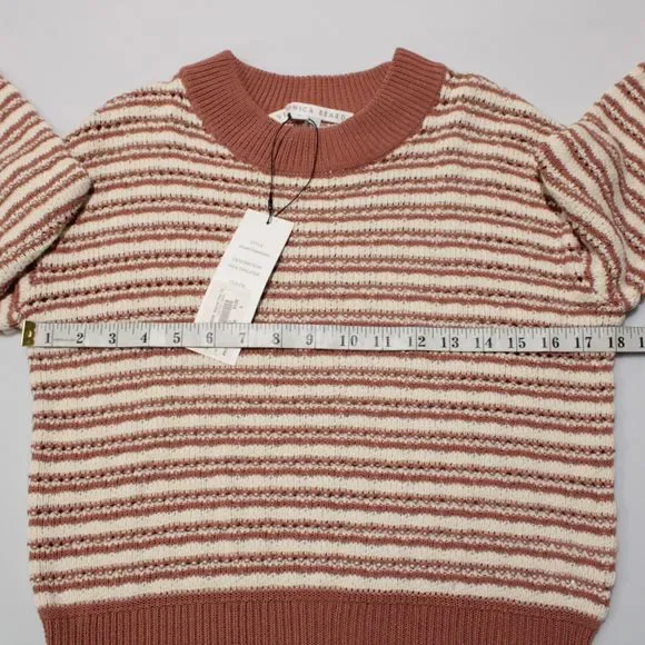 Veronica Beard NWT Bisa Striped Sweater Size Small in White/Mauve Cotton Blend - Picture 5 of 9